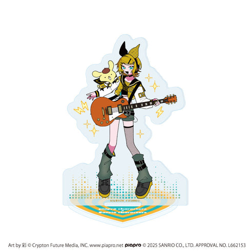 『ピアプロキャラクターズ×サンリオキャラクターズ』アクリルスタンド02/鏡音リン×ポムポムプリン(コラボイラスト)